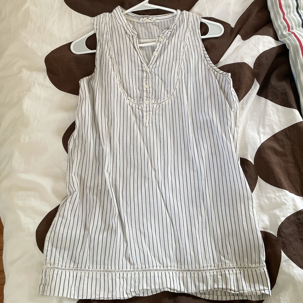 J. Crew White and Black Striped Sleeveless Coverup, Top/Tunic, or Dress
